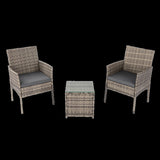 2 Seater PE Rattan Outdoor Furniture Chat Set- Mixed Grey V264-OTF-520S-LGR