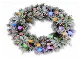 Christabelle Snowy Crown Pine Christmas 2pc Set 6cm Christmas Wreath and Garland with LED Light CMB-SENCR-WG