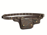 Printed Handmade Multi-functional Waist Bag Adjustable for Chest Bag Use, Retro Print Multi-buckle V1232-YHKB001