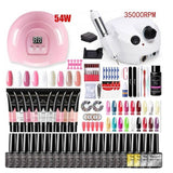 Nail Art Kit Gel Lamp Nail Grinder Nail Polishes Nail Art Tools Nail - Multi - Size 168-7 V1102-109-81783-MLT-168-7