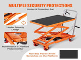 Hydraulic Lift Table Cart, 330lbs Capacity 50" Lifting Height, Manual Double Scissor Lift Table with V952-SJYYSJPTCCS4BSRWBV0