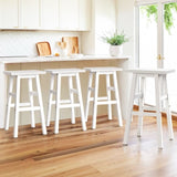 Artiss 4x Bar Stools Kitchen Chairs Wooden White BA-G-7031-WHX4