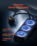 VEVOR CPU Liquid Cooler AIO CPU Water Cooler with 3 PWN Fans Intel AMD V952-CPULQFSSLDPBNKJ8OV9