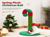 Cat Christmas Tree Scratcher Post with Spring Bobbing Head and Hanging Ball, Festive Santa and Candy V1341-ZY-6XCYMMFP
