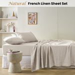 Vintage Design Homewares Natural French Linen Sheet Set Queen V442-HIN-SHEETS-FRENCHLINEN-NATURAL-QS