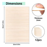 24 Pack 12 X 8 X 1/13 Inch Thin Plywood Wood Unfinished Wood Squares Boards Balsa Wood V1192-AZ-W-22686