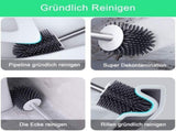 Toilet Brush and Holder,304 Stainless Steel Toilet Bowl Brush Rust-Resistant with Small Baffle More V1366-AZ2-W-24593