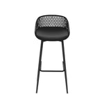 Gardeon 2x Outdoor Bar Stools Plastic Black ODF-BA-CHAIR-PP-2X