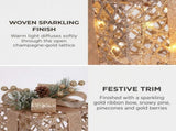 Set of 2 Light Up Christmas Gift Boxes Champagne Gold Battery Operated Warm White LED Present D 112_MHA716