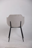 Set of 4 Dining Chairs Fabric with Metal Legs in Ivory Beige V563-68409_2X