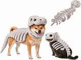 Dinosaur Skeleton Glow in Dark Dog and Cat Costume,Pet Dinosaur Costume,Plush Halloween Pet Hood V1107-136-69214-GRY2