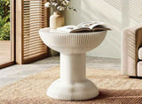 Artiss Paper End Table Honeycomb Coffee Table Foldable Round Bedside Side Table White 40x55cm PAPER-COF-40D-WH