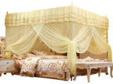 Luxury PrincessThree Side Openings Post Bed Curtain Canopy Netting Mosquito Net Bedding V1294-YM0901-JY19727-03