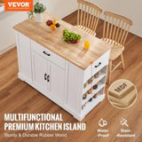 VEVOR Kitchen Island Cart Storage Cabinet Serving Cart with Drawer & Shelves V952-BFBGDKYDCFBS8BJFXV0