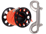 Durable Black Aluminum Diving Buoy Spool Reel with Snap Clip for Technical Diving 1Set V1369-AZ3-W-20055