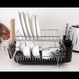 Dish Drying Rack Drainer Cup Plate Holder Cutlery Tray Kitchen Organiser V63-839321