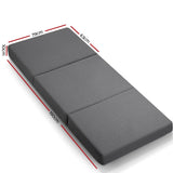 Giselle Bedding Foldable Mattress Folding Foam Bed Single Grey FOAM-MFM-TRIO-GY