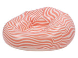 Inflatable Chair PVC Wave Strip Pattern Ergonomic Desig Minimalism Inflatable Beanbag Chair Pink V1294-YM0901-3116240034712