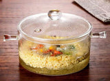 Glass Pasta Noodles Bowls Heat Resistant Glass Cooking Pot with Lid Sauce Pan for Soup Pasta Baby V1294-YM0717-10058990