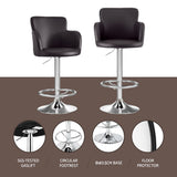 Artiss 3x Bar Stools Counter Chairs Swivel Adjustable Tub PU Leather Brown BA-K-7200-BRX3