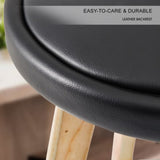 2X Wooden Bar Stool Dining Chair Leather LEILA 72cm BLACK V274-FT-WBSPVC-82BK2