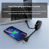 40Pack Retractable 3-in-1 Charging Cable, Fast Charging Travel Cable for iPhone, Samsung & Android, V1341-ZY-HPW5ZYZP-BLK-40PACK