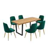 Gourmet Glamour The Natural&Velvet Dining Set V264-DNT-412C-NTR-DNC-414V-GRN-6