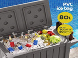 Gardeon Outdoor Storage Cabinet Box 80L Ice Bucket Cooler Rolling Serving Cart Kitchen Trolley Brown ODF-COOLER-PP-BR