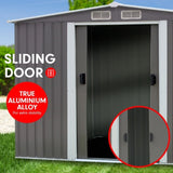 Garden Shed Spire Roof 8ft x 8ft Outdoor Storage Shelter - Grey GSS-BSW-88N-GY