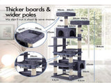 CARLA HOME 180cm Cat Tree Tower for Indoor Cats with Plush Perches, Dual Condos, Natural Sisal LSB-36386