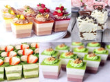 Mini dessert cups 50 pieces reusable- transparent- square plastic dessert cups V1259-DP01-BO-345