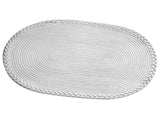 Bedroom Carpet Hand Woven Bedside Rug Study Living Room Oval Carpet Pure Color Floor Mat White V1294-YM0703-3115230026411