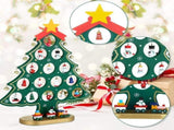 24 Days Advent Calendar Set Wooden Tabletop Christmas Tree with Christmas Tree Decorative Ornaments V1263-JX-1358