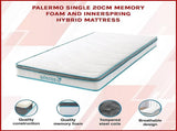 Single 20cm Hybrid Mattress Memory Foam and Innerspring Support V63-821931