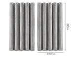 Marlow Blackout Curtains 2 Panels Velvet Room Darkening Eyelet Curtains Grey CD1024-DGY-240X230-AU