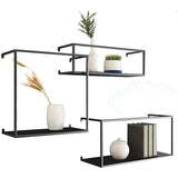 Floating Shelves Retro Industrial Ledge Black Metal Display Stand V63-842531