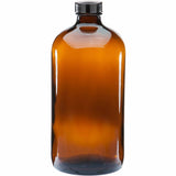 12 x 1L Amber Glass Boston Bottles Screw Cap Empty Essential Oil Bulk V238-SUPDZ-39755808768080