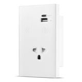 2.4GHz WiFi Wall Touch Light Switch with Type-C USB Power Outlet Neutral Wire Required 1 Way Control V1294-YM0901-HS7880WUS-1