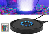 Aquarium Bubble Light LED Fish Tank Bubbler Light, Remote Controlled Aquariums Air Stone Disk Lamp V1107-134-95706
