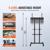 VEVOR Mobile TV Stand, Mobile TV Cart for 32 to 70 inch TVs, Height Adjustable Portable TV Stand V952-LDDSZJKYDLY8557PTV0
