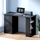 Artiss Computer Desk Drawer Shelf Cabinet Black 120CM FURNI-O-DESK-120-BK-AB