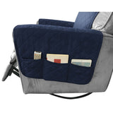 Waterproof Recliner Cover,Reversible Sofa Cover with Elastic Adjustable Strap & 6 Side Storage Bag, V1366-AZ2-W-26654