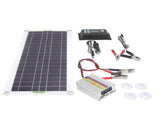 12V to 220V 30W Solar Charging Panel 220W Solar Inverter Battery Charger Kit for Camping Hiking 100A V1294-YM0715-3114220048413
