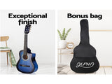 Alpha 34 Inch Classical Guitar Wooden Body Nylon String w/ Stand Beignner Blue GUITAR-D-34-BLUE-CAPO