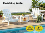 Gardeon Outdoor Coffee Side Table HDPE Desk Corner Shower Stool Bench Seat with Storage Shelf White FF-BEACH-DESK-HECOR-WH