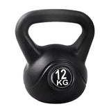 Everfit 12kg Kettlebell Set Weight Lifting Bench Dumbbells Kettle Bell Gym Home FIT-K-KB-12KG-BLACK