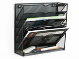 5 Tier Wall File Organizer Vertical Placement Glossy Edges Wall Mount File Holder with Hanging Hole V1294-YM0512-3117220266311