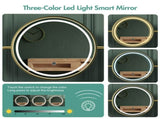 Dressing Table Stool Set in White & Gold with LED Lights and Charging Station LSB-59323