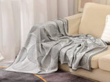 Grey Luxurious Paisley Jacquard Throw Blanket - Soft Wool Blend with Tassels, 120x150cm, Lightweight V888-ELOSUNG27671