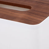 Smooth Surface Walnut Wooden Tissue Box Holder for Desktop and End Table Use V1369-AZ3-W-20624
